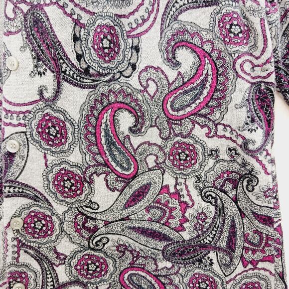 Sweater Button-Up Cardigan Size LP Paisley Whimsycore Witchy Academia Indie Boho - Picture 4 of 13